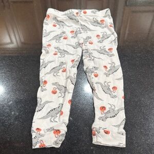 Chick Pea Kids Pajamas with Dinosaur Print - Gray and Orange
